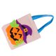 thumbnail image 5 of Bolsa de mano de lino lindo saco de almacenamiento vívido para decoración de Halloween fiesta espectáculo vestir sombrero púrpura calabaza beige, 5 of 5