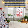 thumbnail image 5 of 2 Pack Navy Blue Yellow Striped Valances for Windows Bedroom Living Room Window Treatments, Farmhouse Vintage Stripe Rod Pocket Valance Drapes Short Kitchen Curtains Over Sink 42"x18", 5 of 8