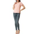 thumbnail image 2 of INSPIRE CHIC Women's Casual Lace Sleeve Cotton Lace Panel Blouse Pink XL, 2 of 6