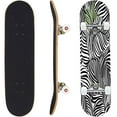 thumbnail image 5 of Skateboards for Beginners Exotic Leaves Seamless White 31"x8" Maple Double Kick Concave Boards Complete Skateboards Outdoor for Adults Youths Kids Teens Gifts, 5 of 5