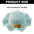 thumbnail image 2 of Sombrero de 56-58cm de circunferencia para mujer, protector solar, sombrero de paja de ala ancha y bolsa de paja, conjunto de sombrero para el sol para vacaciones de verano, 2 of 5