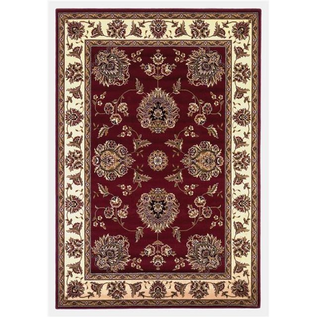 HomeRoots 353247 2 ft. 3 in. x 3 ft. 3 in. Polypropylene Red & Ivory Area Rug