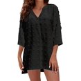 thumbnail image 1 of Womens Swimsuit Cover Up Shirt Dress Traje de baño Beach Coverup Traje de baño Bañador Negro 2XL Negro 2XL Xishao ropa, 1 of 2
