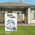thumbnail image 3 of JOOCAR Hello Winter Snowman Garden Flag with Blue Bird and Holly for Winter Christmas Home Outdoor Garden Yard Door Decor 12x18 inch, 3 of 5