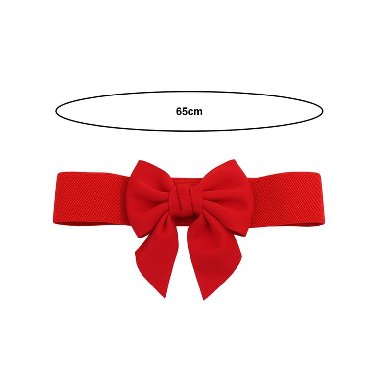 Women Elegant Large Bowknot Elastic Belt Dress Decorative  display picture 3