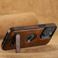 thumbnail image 5 of for iPhone 12 Pro Max Case Magnetic, Compatible with Magsafe Logo View Built-in Kickstand Ultra Slim Oil Wax Texture Premium PU Leather Retro Wireless Charging Phone Case for iPhone 12 Pro Max, Brown, 5 of 11