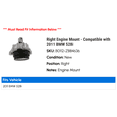 thumbnail image 2 of Right Engine Mount - Compatible with 2011 BMW 528i, 2 of 2