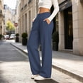 thumbnail image 5 of Zulora Women's High Waist Wide Leg Pants Drawstring Hem Casual Jogger Trousers with Pockets Loose Fit for Daily Workout, 5 of 9