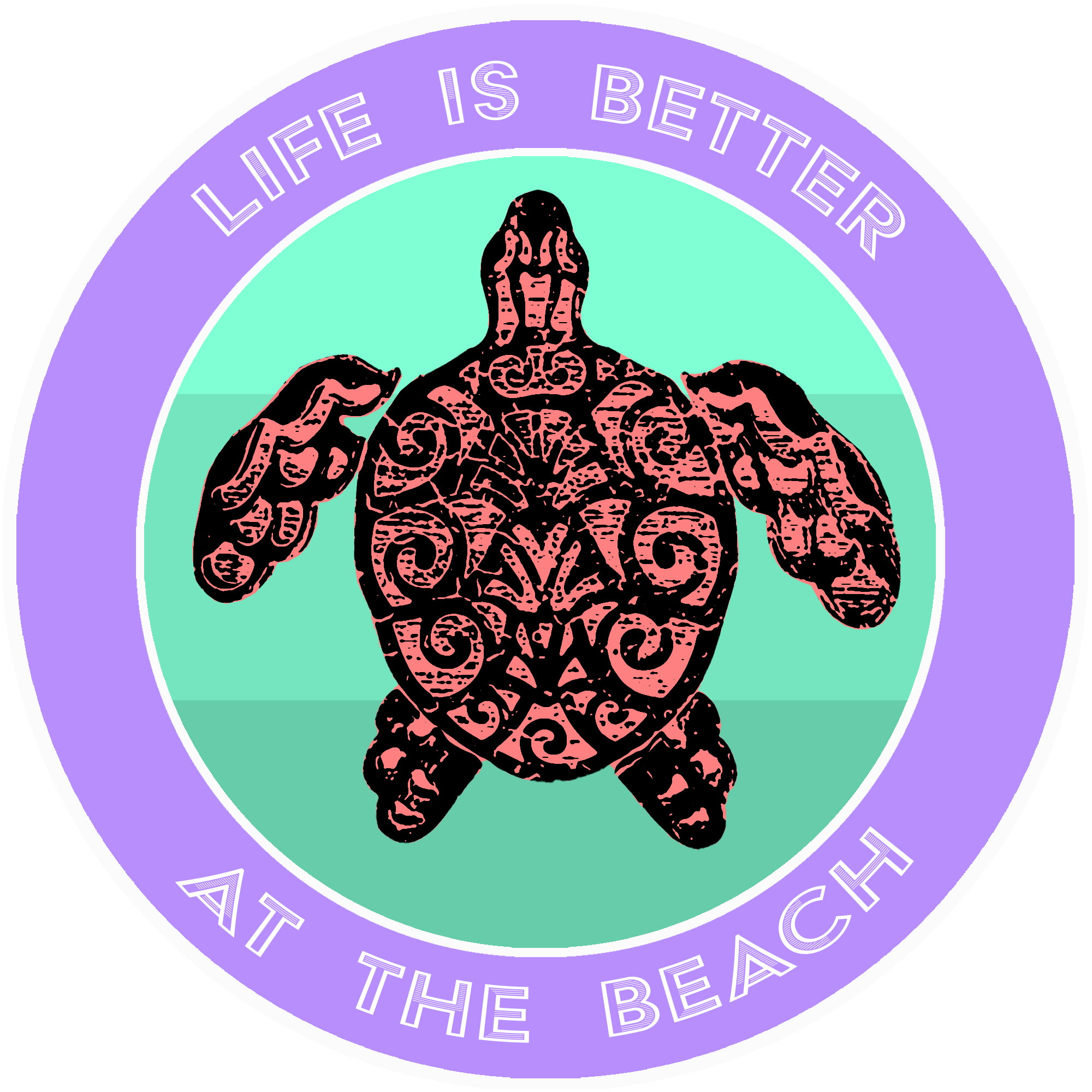 HEART Sea Turtle Vinyl Decal Sticker Diver Ocean Love Car Window Bumper Sign 
