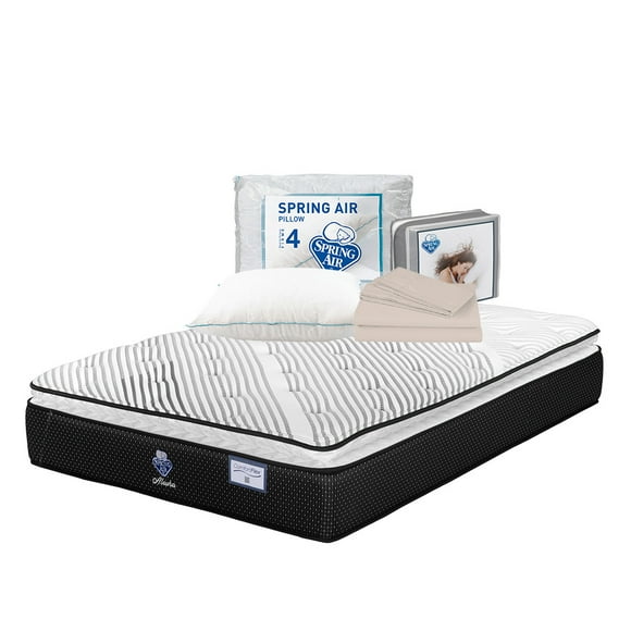 Colchón King Size Alaska Spring Air + Juego de Sábanas + Almohada