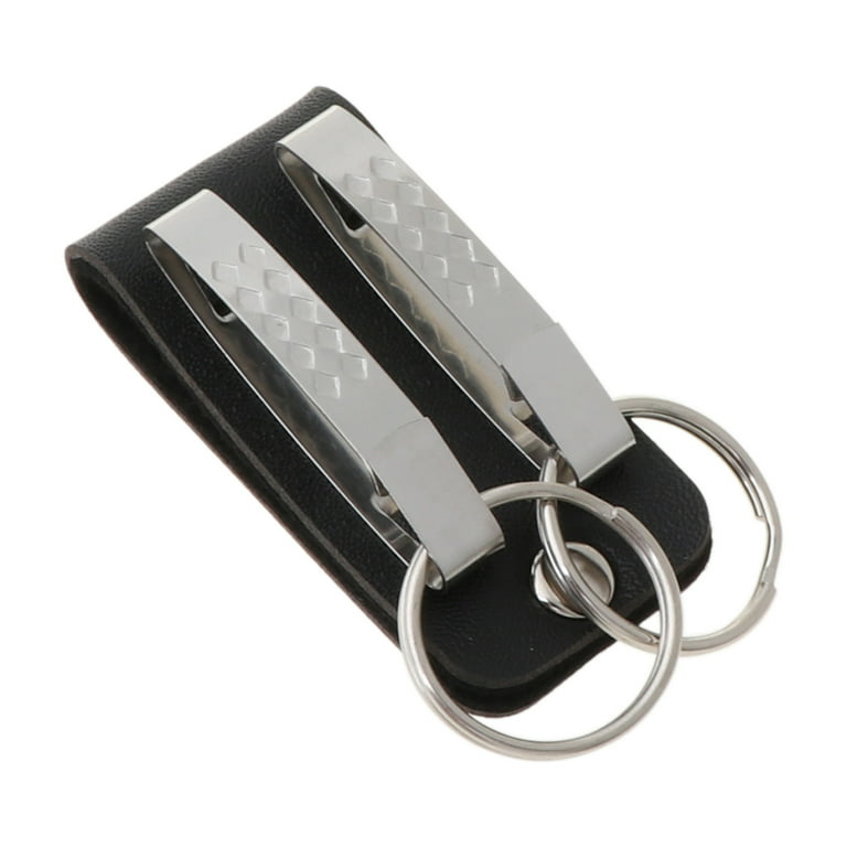 KEY CHAIN & LEATHER Belt Loop Key Holder Ring Keychain Keyring Keyfob  Detachable
