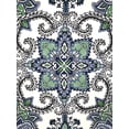 thumbnail image 2 of Serafina Home Istanbul Boho Shower Curtain for Bathroom: Blue Green White Fabric Floral Mandala Design New Without Packaging, 2 of 6