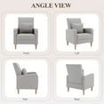 thumbnail image 6 of Single Sofa Armchair — Upholstered Lounge Seat with Removable Pillow and Sturdy Wood Legs, Khaki, 6 of 9