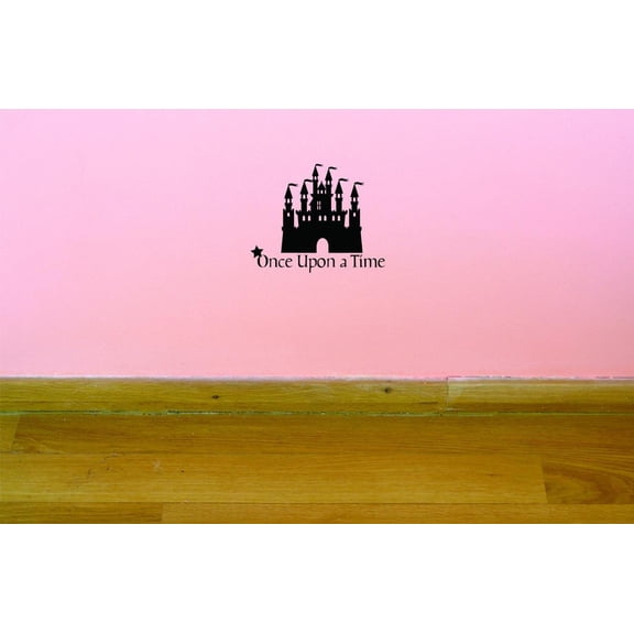 Custom Decals Once Upon A Time Wall Art Size: 12 X 12 Inches Color: Black