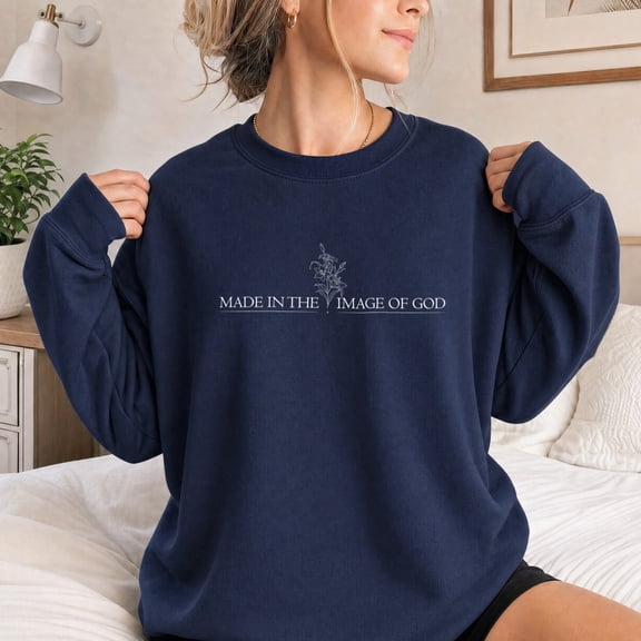 Jollimate Women's Faith Sweatshirt, Image of God Pullover, Religious Christian Apparel Gift