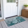 thumbnail image 6 of Addison Rugs Chantille Indoor/Outdoor Transitional Watercolors Teal Washable Rectangle Rug, 1'8" x 2'6", 6 of 6