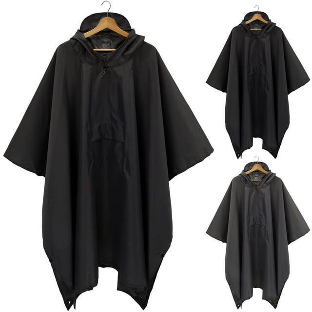 Imperméable à l'Eau de Pluie Poncho Imperméable Léger Réutilisable à Capuche avec Oeilletspour les Activités de Plein Air Randonnée