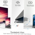 thumbnail image 2 of USB C Hub, Adaptateur MacBook Pro avec 1Gbps RJ45 Gigabit Ethernet, 4K HD, Thunderbolt 3, 2 of 8
