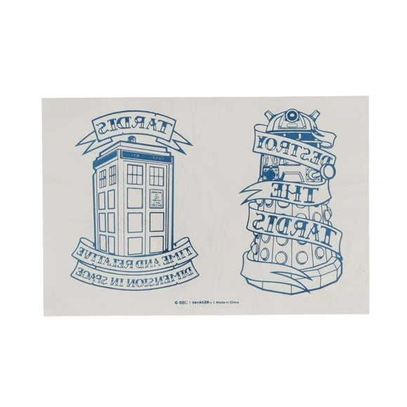 Lámina de tatuaje temporal Doctor Who Steampunk TARDIS