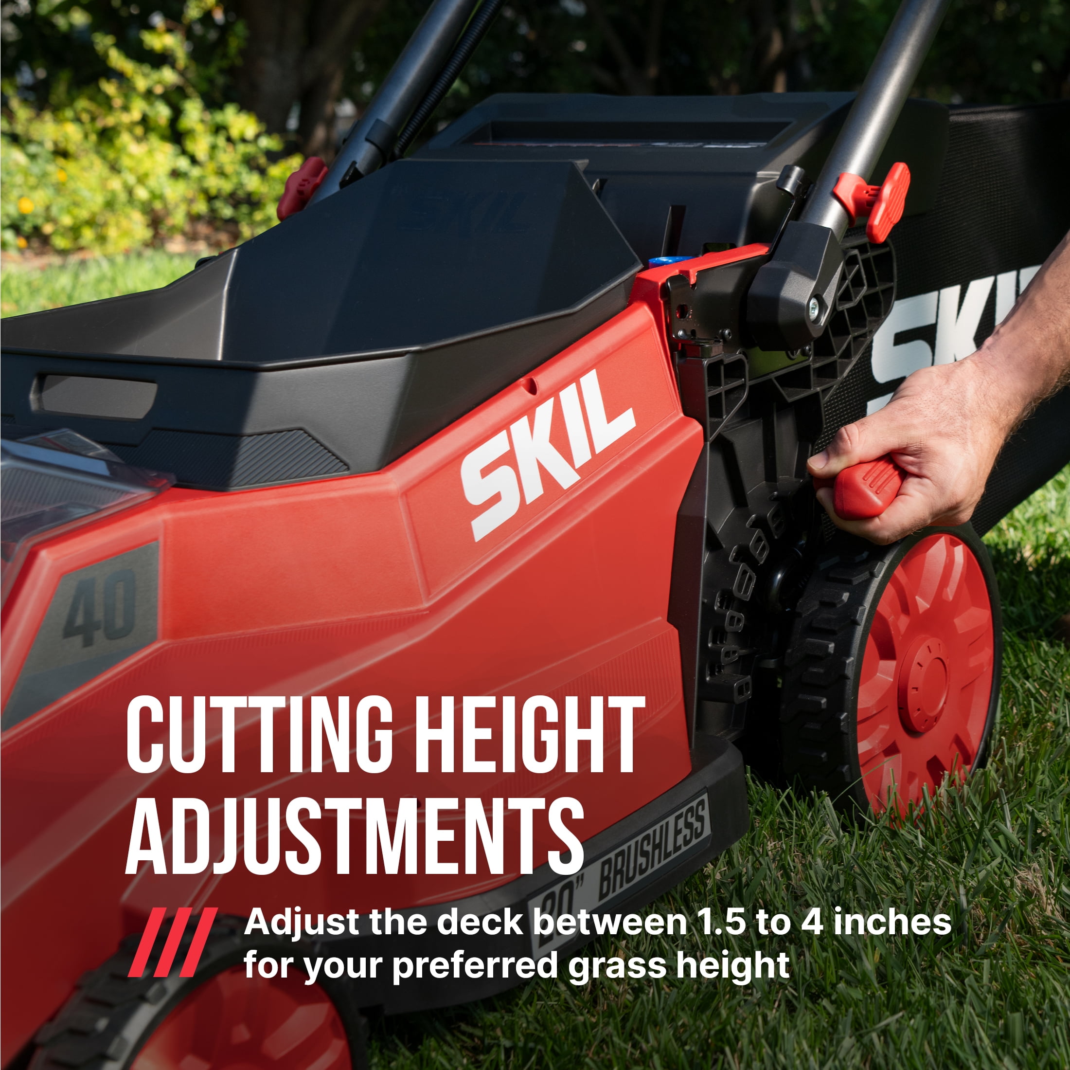 SKIL PWR CORE 40V Brushless 20-Inch Push Mower Kit with Smart Caddy, 7.5Ah Battery and 150W Charger, PM2010C-16