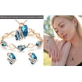 thumbnail image 6 of Leafael Wish Stone Link Charm Bracelet with Zircon Blue Birthstone Crystal for December, Rose Gold Plated, 7"+2", 6 of 7