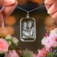 thumbnail image 3 of 3D Crystal Photo Necklace, Rectangle Innovation Crystal Picture Necklace Customized Personalized Couples Pet Gifts with Your Photo for Mom, Dad, Men, Women, Christmas (Medium), 3 of 7