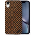 thumbnail image 1 of Wood phone case for iPhone XR compatible protective cell phone cover shockproof slim fit laser engraved Square Pattern design Black wood case for Men & Women by CaseYard, 1 of 7
