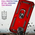 thumbnail image 4 of Compatible with iPhone 13 Case,with 360 Ring Holder Kickstand Card case, Armor Military Grade Protection Hybrid Silicone TPU PC Rugged Case, Magnetic with Car Mount Phone Cover,Red, 4 of 8