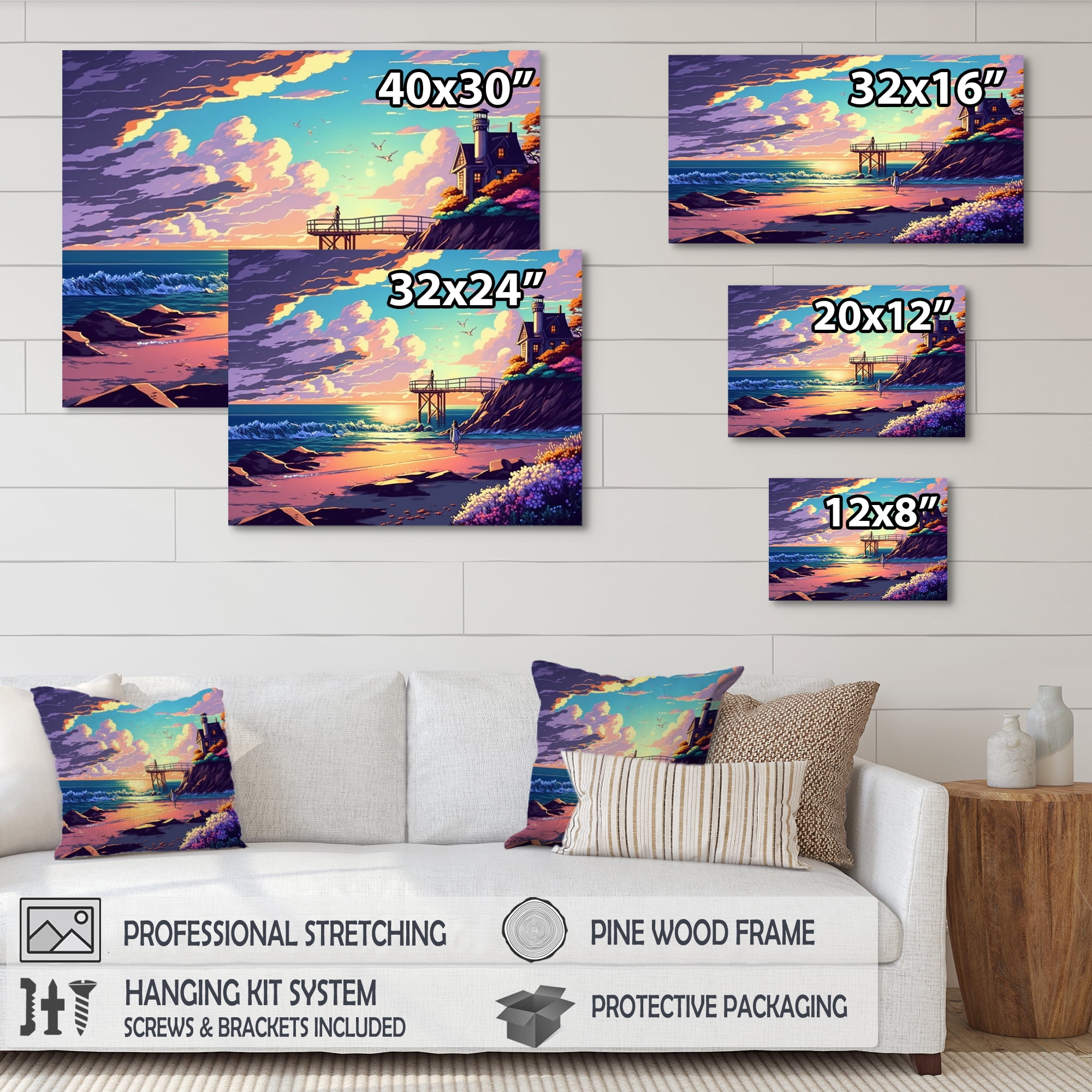 Designart Modern Sunset In Vector Style III Canvas Wall Art