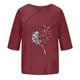 thumbnail image 4 of Blusas de Manga Corta para las Mujeres Impresas Cuello Redondo Camiseta Casual, Blusa de Algodón de Imitación para las Mujeres, 4 of 4