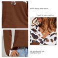 thumbnail image 5 of Leopard Waffle Knit V Neck Soft Loose Leopard Long Sleeve Pullover  for Date ANGGREK Otros, 5 of 5