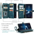 thumbnail image 3 of Para Samsung Galaxy S24 Ultra 5G Funda tipo billetera con Tarjetero Soporte de Pie Bolsillo Magnético con Cremallera Correa de Cordón, Funda Tipo Billetera de Cuero con Tapa, 3 of 7