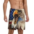thumbnail image 2 of Kdxio Eagle With USA Flags Print Mens Sleep Shorts Bottoms Soft Comfy Pajama Wear Pants with Drawstring Pockets, 2 of 5