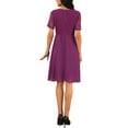 thumbnail image 3 of INSPIRE CHIC Women's Lace Chiffon Dresses Ruffle Bridesmaid Wedding Cocktail Midi Dress XL Purplish, 3 of 6
