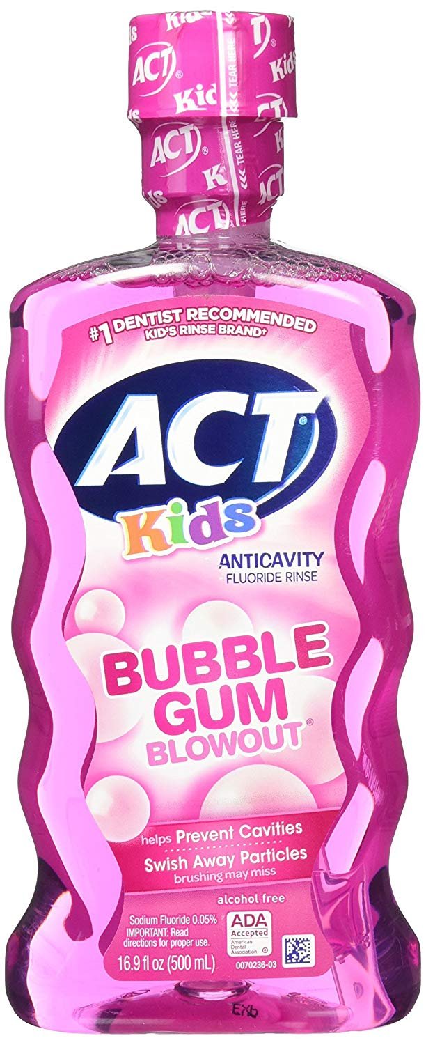 Act Bubble Gum Kids Ac Ri Size 16.9z Act Anti Cavity Kids Flouride