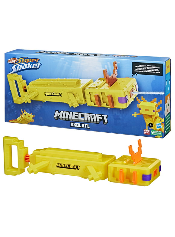 Nerf Super Soaker Minecraft Axolotl Kids Toy Water Blaster, Only At Walmart
