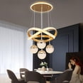thumbnail image 4 of Modern LED Chandeliers Black/Golden 3-Color Dimmable Pendant Light for Kitchen Island, Dining Room, Living Room, Contemporary Hanging Ceiling Light, Adjustable Height, Perfect for Modern Home Decor, 4 of 12