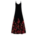 thumbnail image 4 of Robe Longue Sans Manches à Col en V Imprimée Florale pour Femmes, 4 of 4