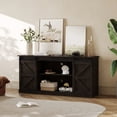 thumbnail image 5 of DREAMSIDEA TV Stand for 60+ inch TV,Farmhouse Entertainment Center with Sliding Barn Doors,Wood TV Stand Media Console Storage Cabinet for Living Room, Dark Walnut, 5 of 6
