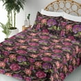thumbnail image 3 of Ambesonne Floral Fitted & Flat Sheet with Sham 3 Pcs Set, Peony Flowers Spring Vibes, Twin XL, Purple Pink Salmon, 3 of 5