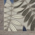 thumbnail image 2 of 4â€™ x 6â€™ Gray and Blue Leaves Indoor Outdoor Area Rug, 2 of 10