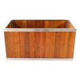thumbnail image 4 of Leisure Season Rectangular Wooden Planter with Stainless Steel Trim, 4 of 11