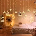 11.5FT Christmas Window Lights Decorations, 8 Flashing Modes Warm White