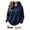 Dark Blue #047, variant on Mock Neck Sweatshirt Women Oversized Long Sleeve Leopard Pullover, L