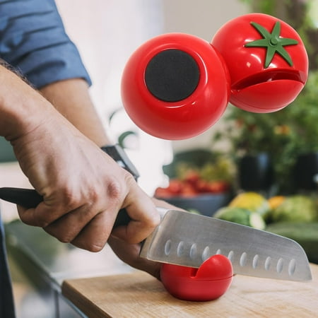 

Grindable Knife Sharpener For Kitchen Portable Household Knife Sharpener Cute Tomato Shaped Mini Knife Sharpener
