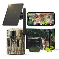 Conico 4G LTE Cellular Trail Camera, 48MP Wireless Solar Game Hunting Camera with 2K Video, Color Night Vision, 0.1s PIR Motion Detection, Waterproof for Wildlife & Outdoor Security