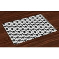 thumbnail image 1 of Ambesonne Gothic Place Mats Set of 4, Halloween Black Skulls, Standard Size, White Black, 1 of 4