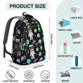 thumbnail image 5 of Astronaut and Alien Black Pattern Backpack for School, Cute School Bag with Adjustable Shoulder Straps and Padded Back, 16.9"x12.6"x5.9", 5 of 5