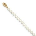 thumbnail image 2 of Primal Gold 14 Karat Yellow Gold 4-5mm White Near Round Freshwater Cultured Pearl Bracelet, 2 of 3
