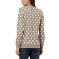 thumbnail image 3 of INSPIRE CHIC Women's Polka Dots Crew Neck Drop Shoulder Long Sleeves Knit Sweatshirt XS Apricot, 3 of 6